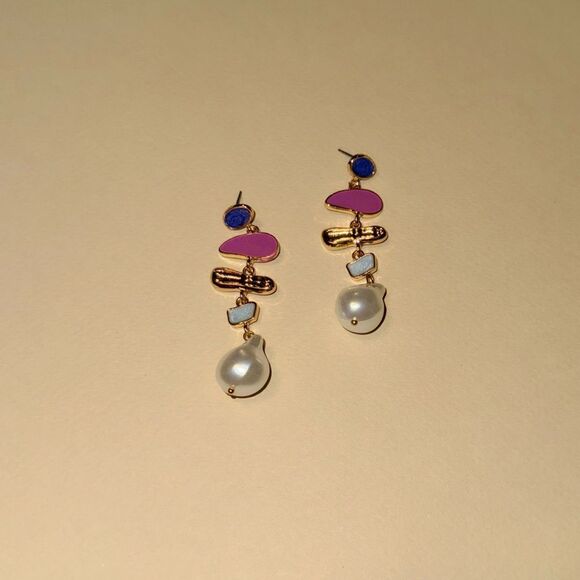 Pearl drop earrings N878 - Picture 4 of 5